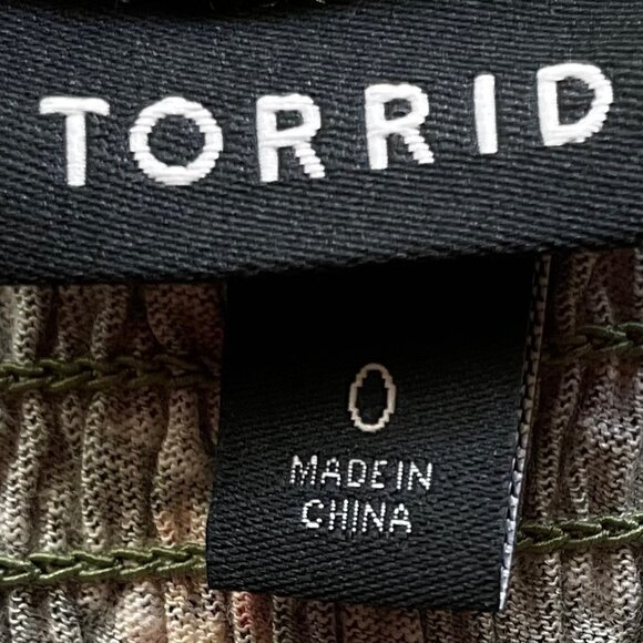 NWT Torrid V-Neck Smocked Bodice‎ Babydoll Green Floral Top Size 0/L/12 - Picture 9 of 9